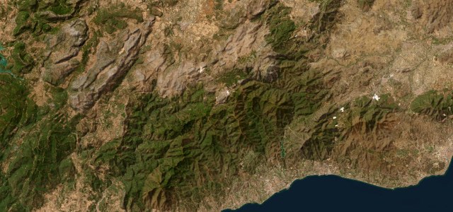 Satellite map of Ronda Mountain Road, Spain
