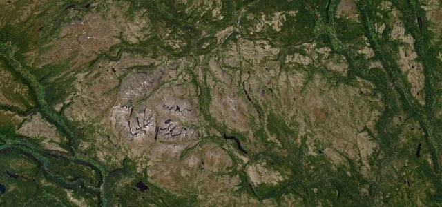 Satellite map of Rondane, Norway