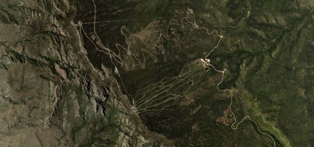 Satellite map of Sandia Crest Road, The West