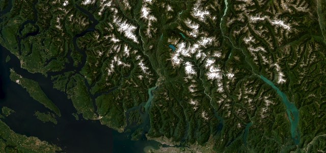 Satellite map of Sea-to-Sky Highway, Canada