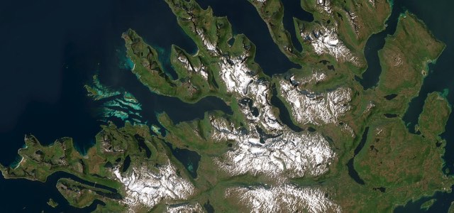 Satellite map of Senja, Norway