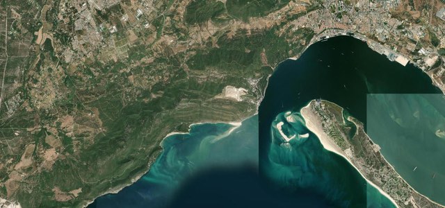 Satellite map of Serra da Arrábida, Portugal