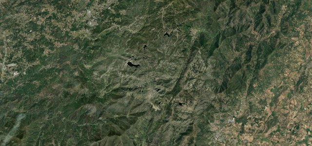 Satellite map of Serra da Estrela Summit Road, Portugal