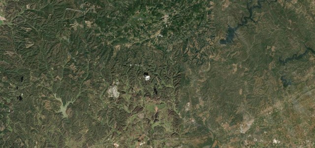 Satellite map of Serra de Monchique, Portugal