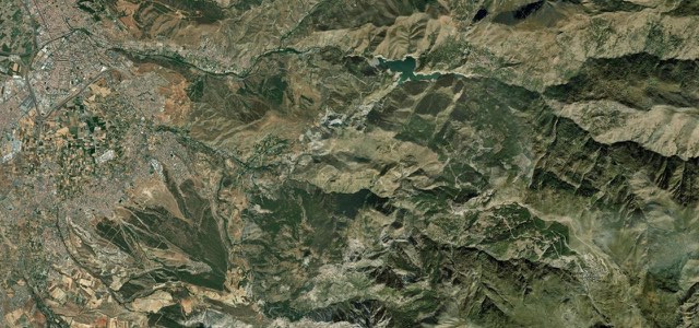 Satellite map of Sierra Nevada, Spain