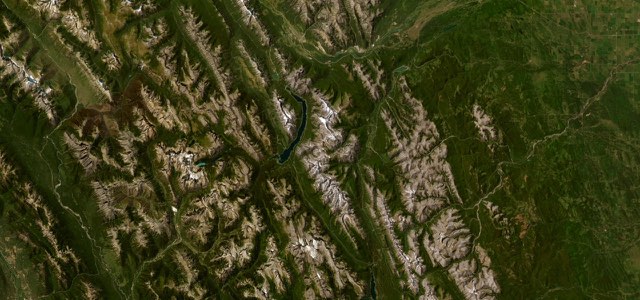 Satellite map of Smith-Dorrien / Spray Lakes Trail, Canada