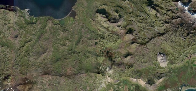 Satellite map of Snæfellsnes Peninsula Coast, Iceland