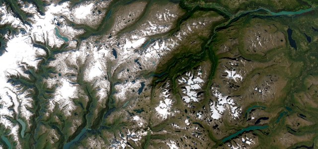 Satellite map of Sognefjellet, Norway
