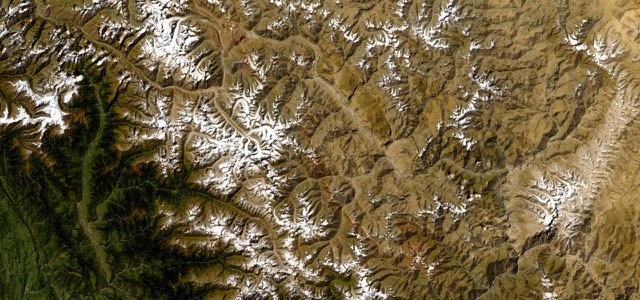Satellite view of Spiti Valley Road