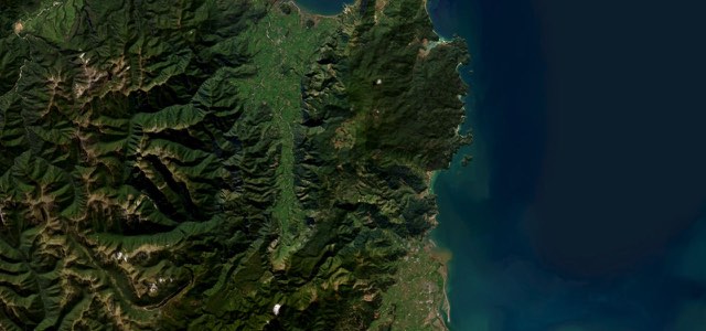 Satellite map of Takaka Hill, New Zealand