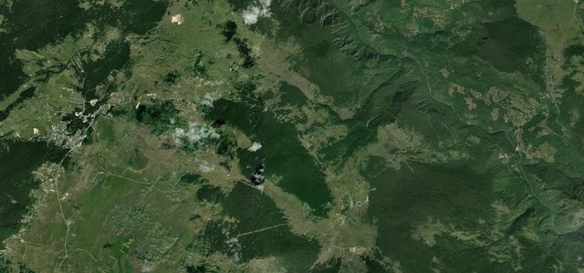 Satellite map of Tara Canyon to Žabljak, Montenegro