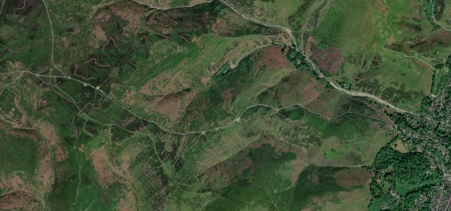 Satellite map of The Burway over the Long Mynd, The Midlands
