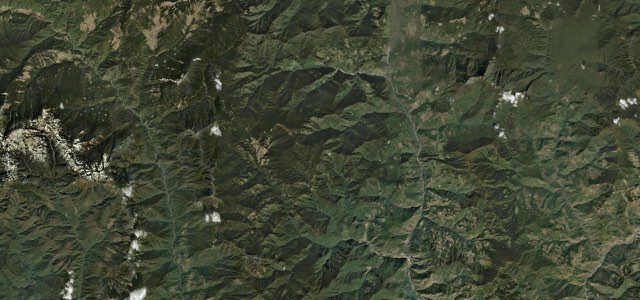 Satellite map of Thrumshing La Road, Bhutan