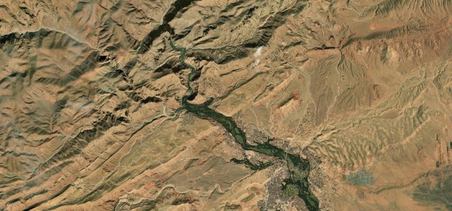 Satellite map of Todra Gorge, Morocco