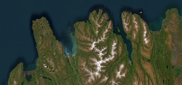 Satellite map of Tröllaskagi Peninsula Road, Iceland