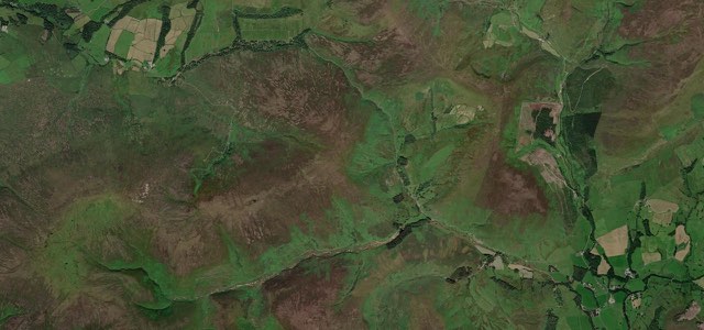 Satellite map of Trough of Bowland, Northern England