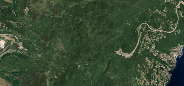 Satellite map of Učka Poklon Road, Croatia