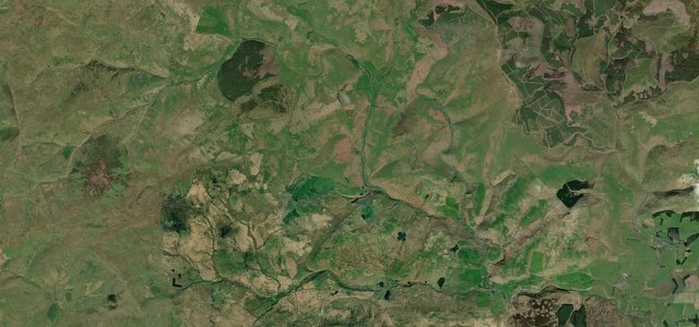Satellite map of Upper Coquetdale, Northern England
