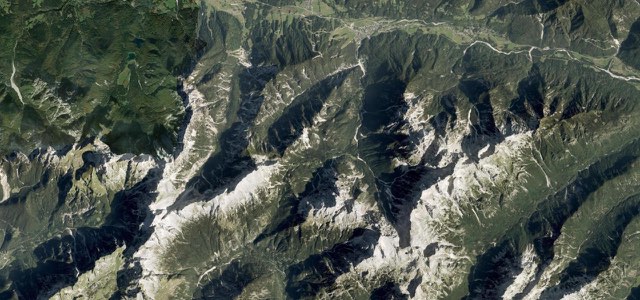 Satellite view of Vršič Pass