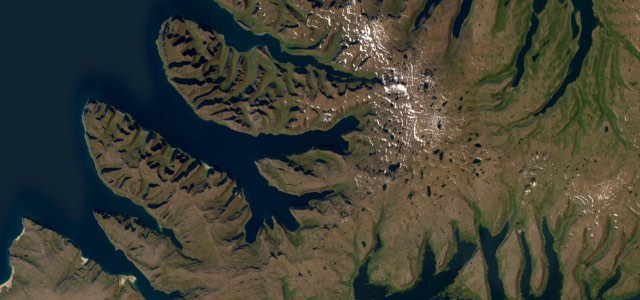 Satellite map of Westfjords Road (Dynjandi), Iceland