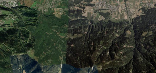 Satellite map of Wurzen Pass (Wurzenpass), Austria