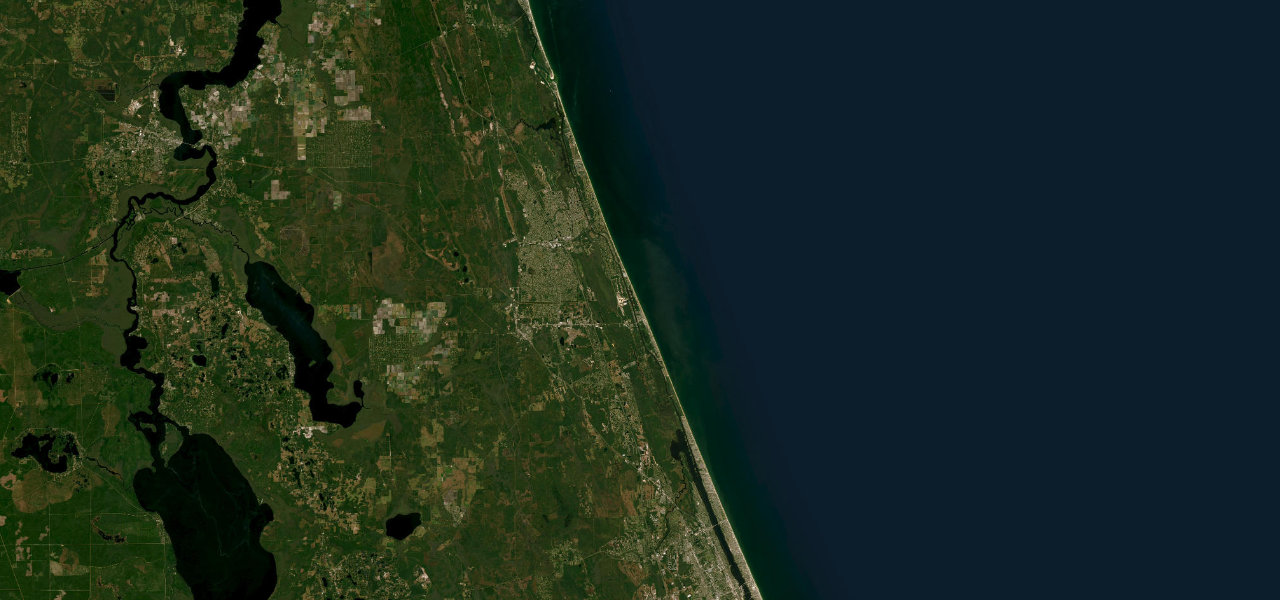 Satellite map of Ormond Beach to Matanzas Inlet
