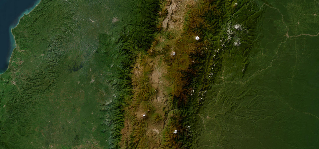Satellite map of Avenue of the Volcanoes, Ecuador