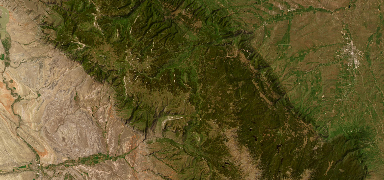 Satellite map of Bighorn Scenic Byway