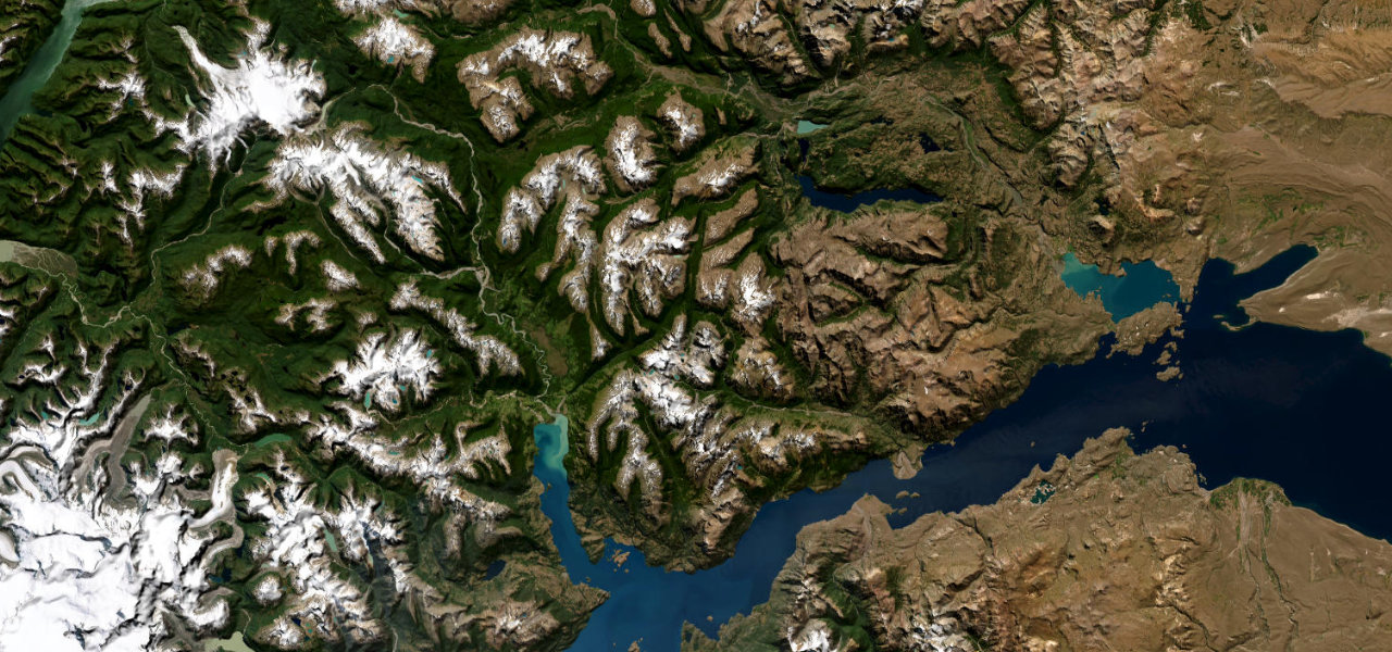 Satellite map of Carretera Austral, Chile