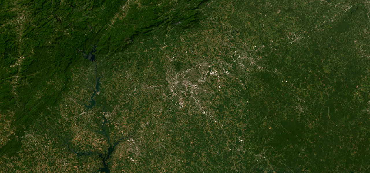 Satellite map of Cherokee Foothills Scenic Highway