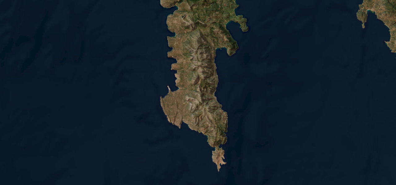 Satellite map of Deep Mani Road, Greece