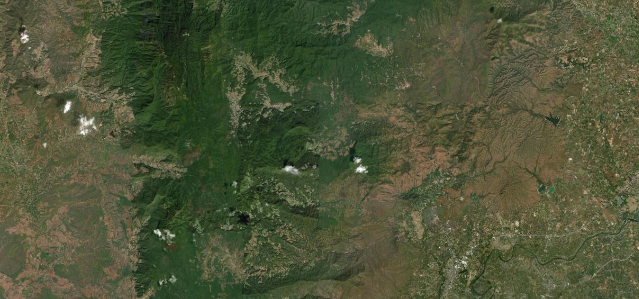 Satellite map of Doi Inthanon Summit Road, Thailand