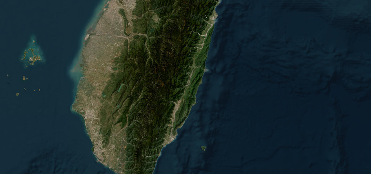 Satellite map of East Coast Pacific Highway, Taiwan
