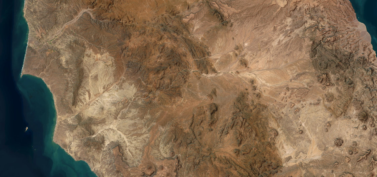 Satellite map of El Rosario to Cataviña