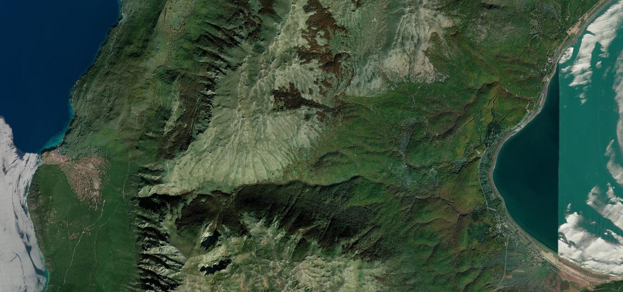 Satellite map of Galičica Pass, North Macedonia