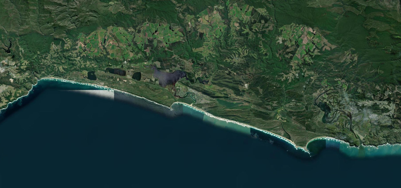 Satellite map of Garden Route, Wilderness to Knysna
