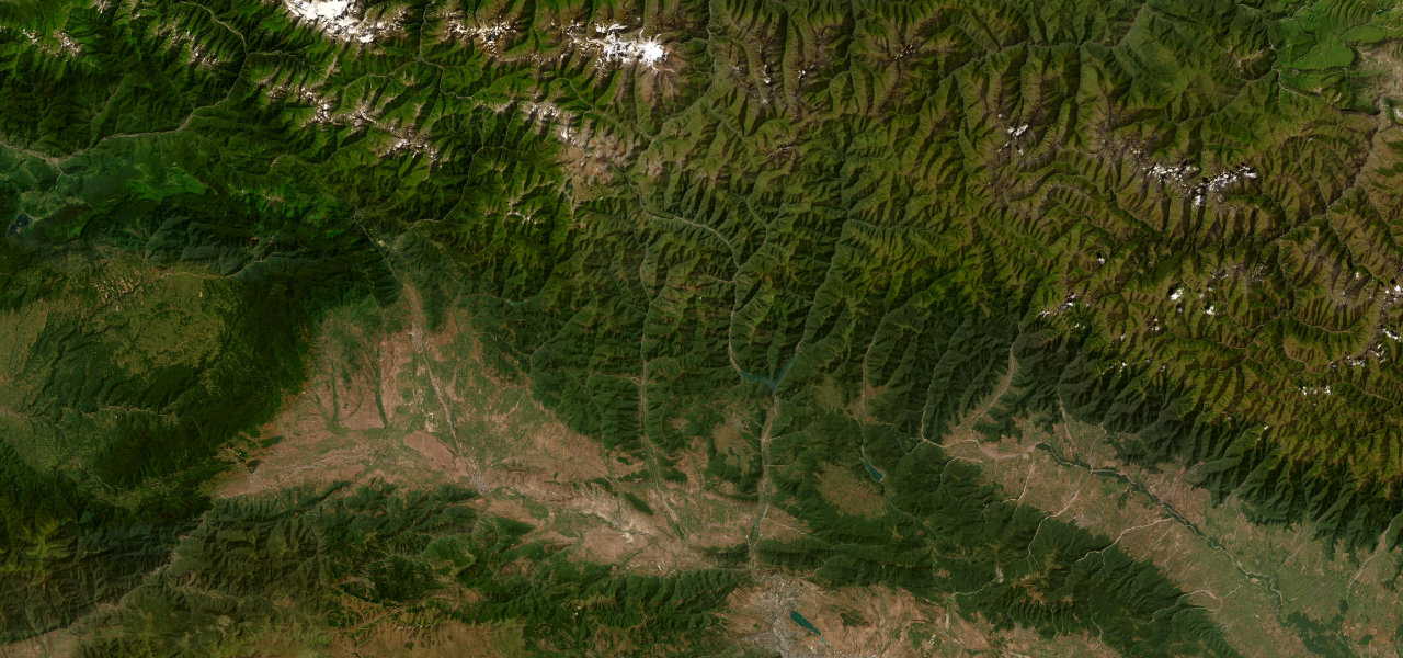 Satellite map of Georgian Military Highway, Georgia