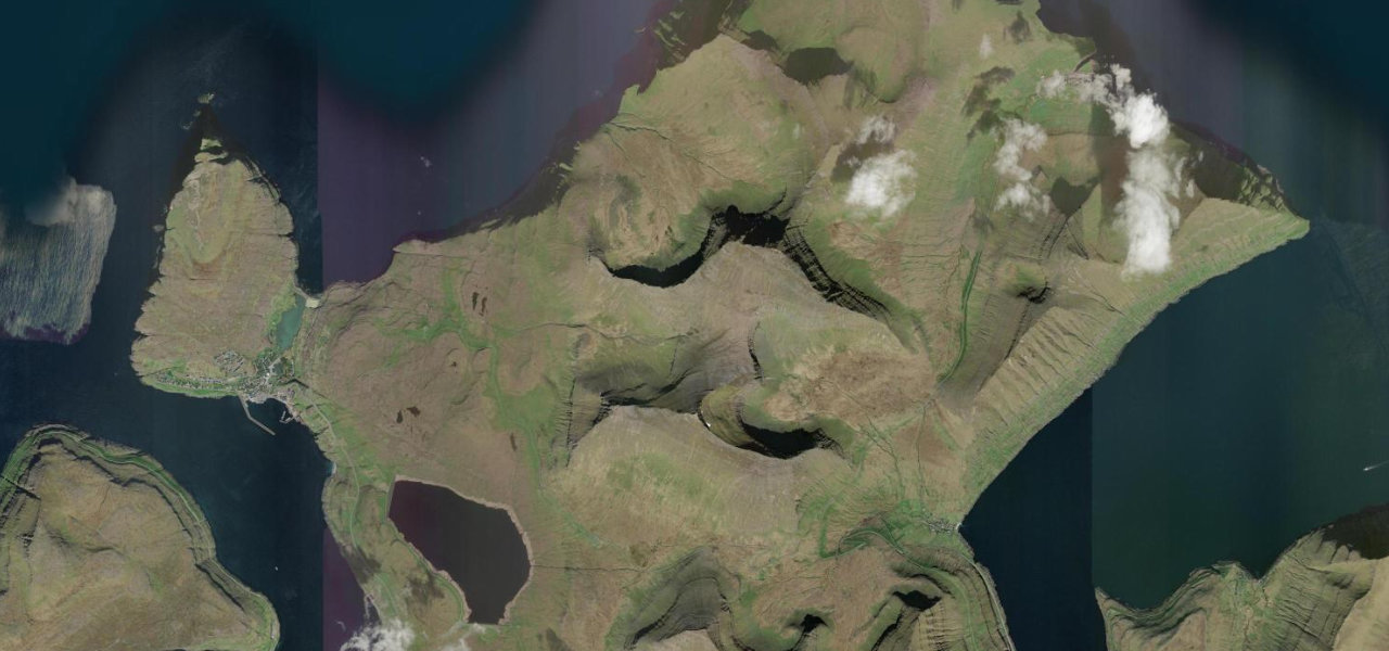 Satellite map of Gjáarvegur, Faroe Islands