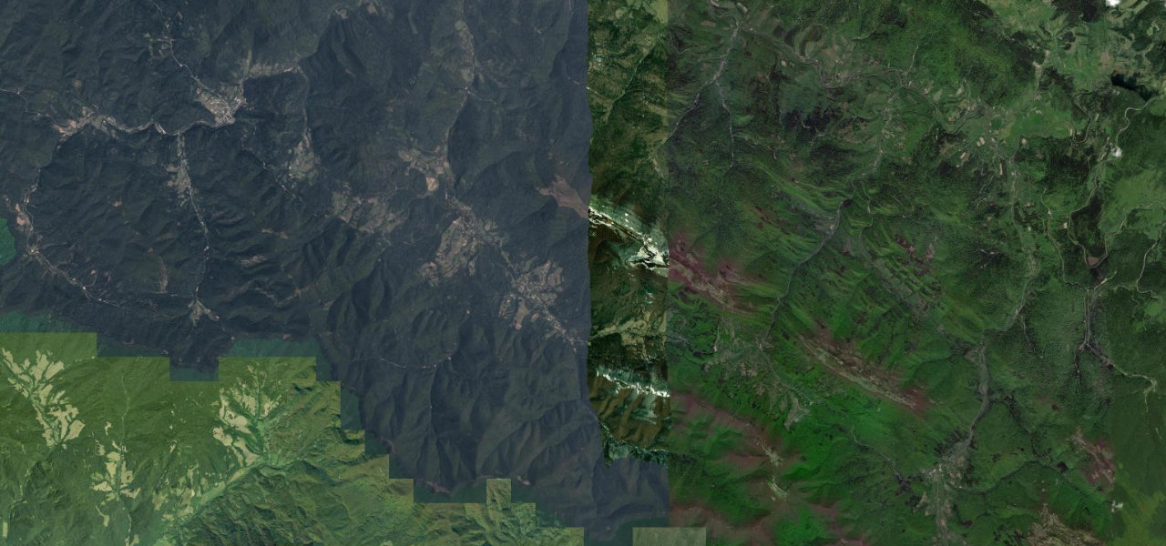 Satellite map of Great Bieszczady Loop: Cisna to Ustrzyki Górne