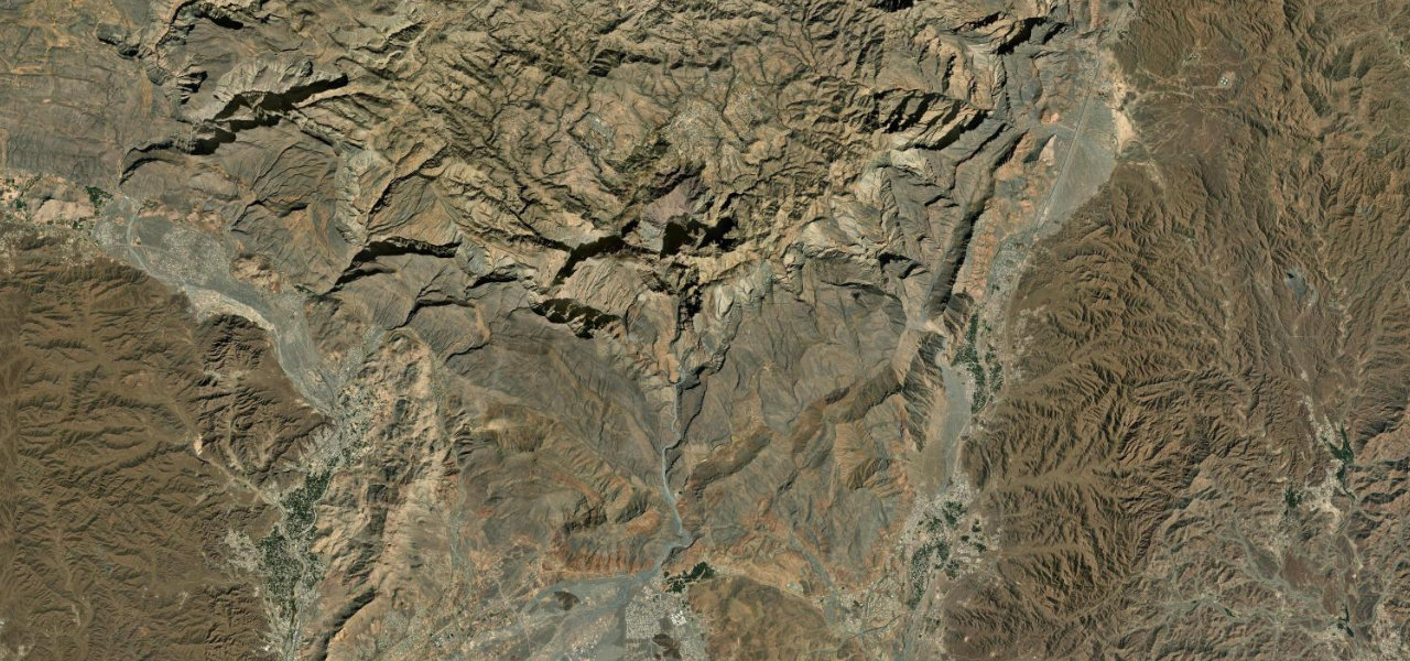 Satellite map of Jebel Akhdar, Oman