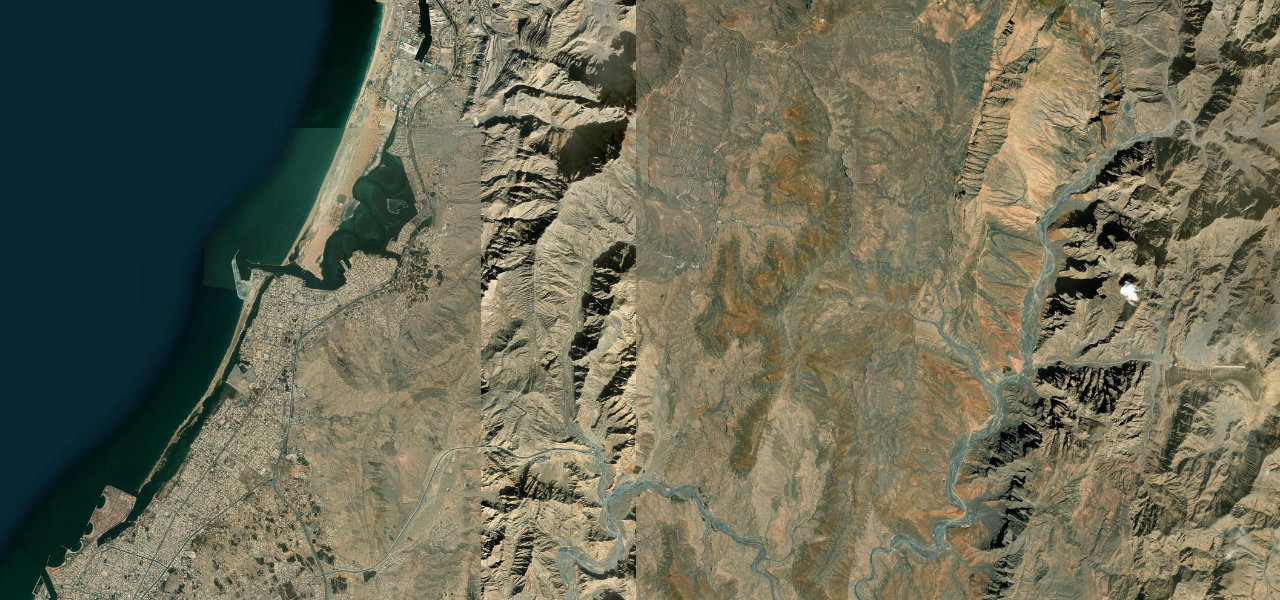 Satellite map of Jebel Jais, UAE