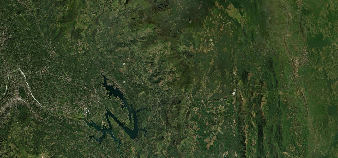 Satellite map of Kandy to Mahiyangana, the 18 Bends Road