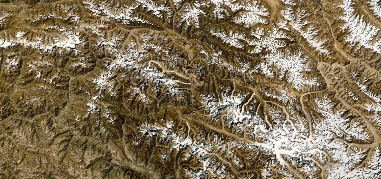 Satellite map of Karakoram Highway, Pakistan
