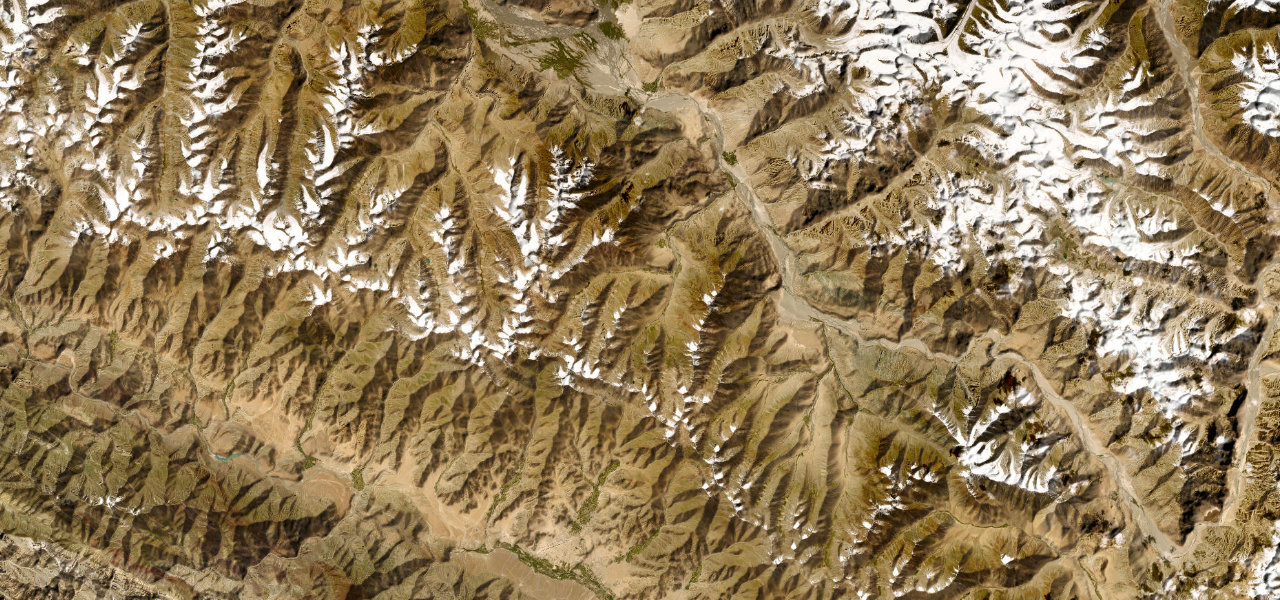 Satellite map of Khardung La, India