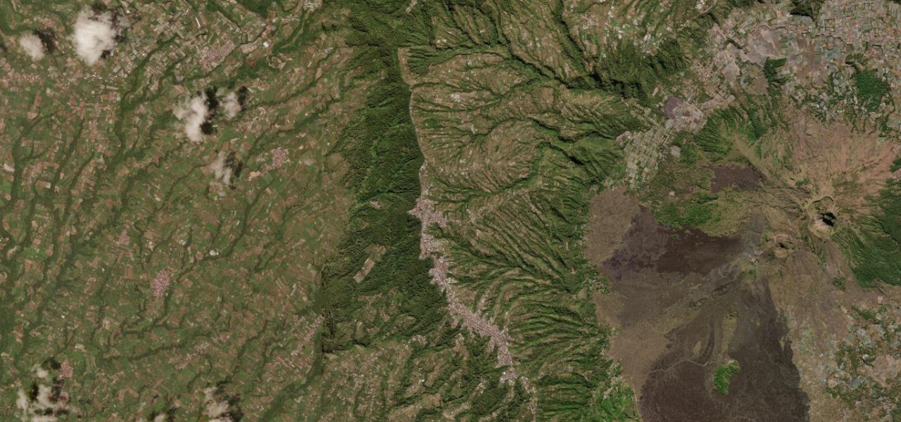 Satellite map of Kintamani Caldera Rim, Indonesia