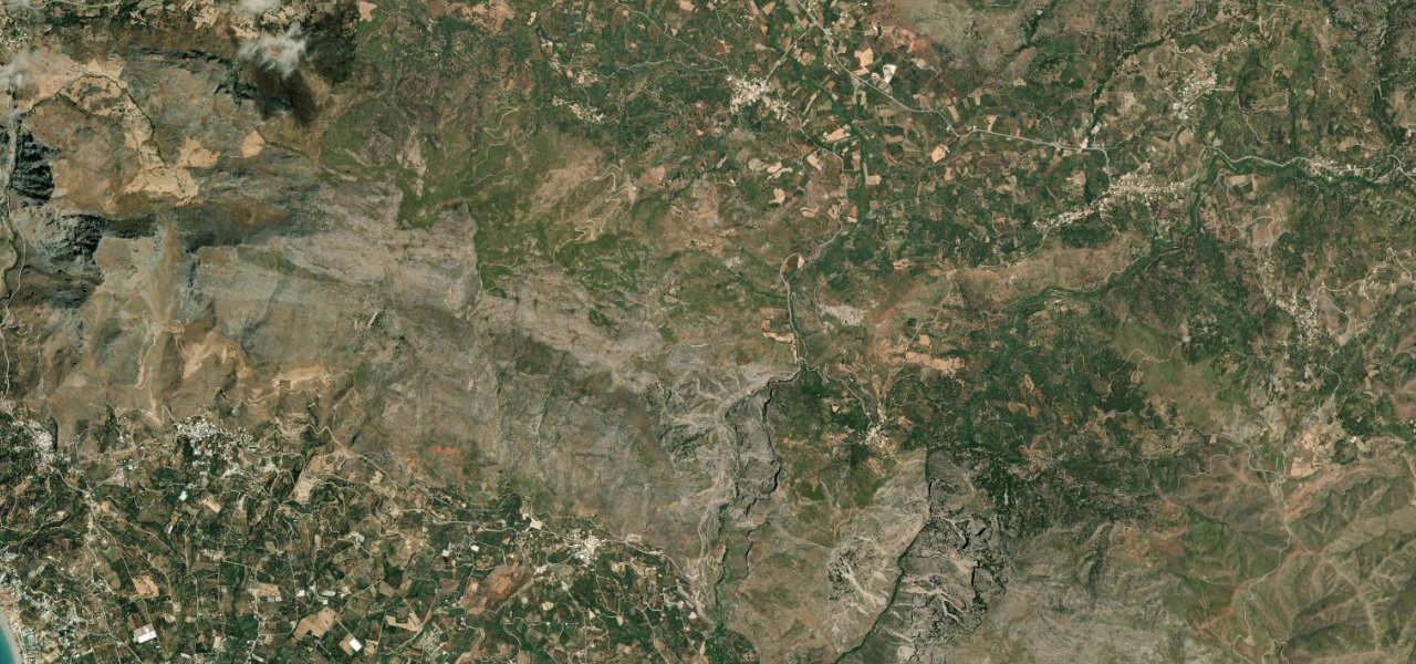 Satellite map of Kourtaliotiko Gorge Road, Crete