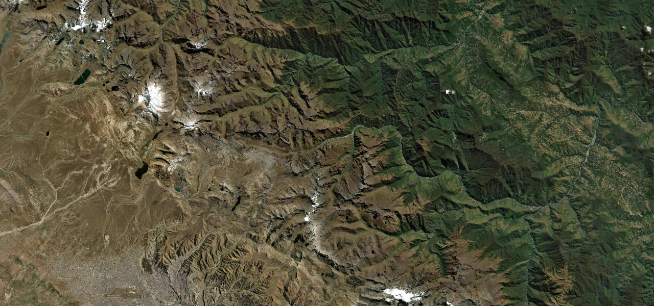 Satellite map of La Cumbre to Coroico, Bolivia