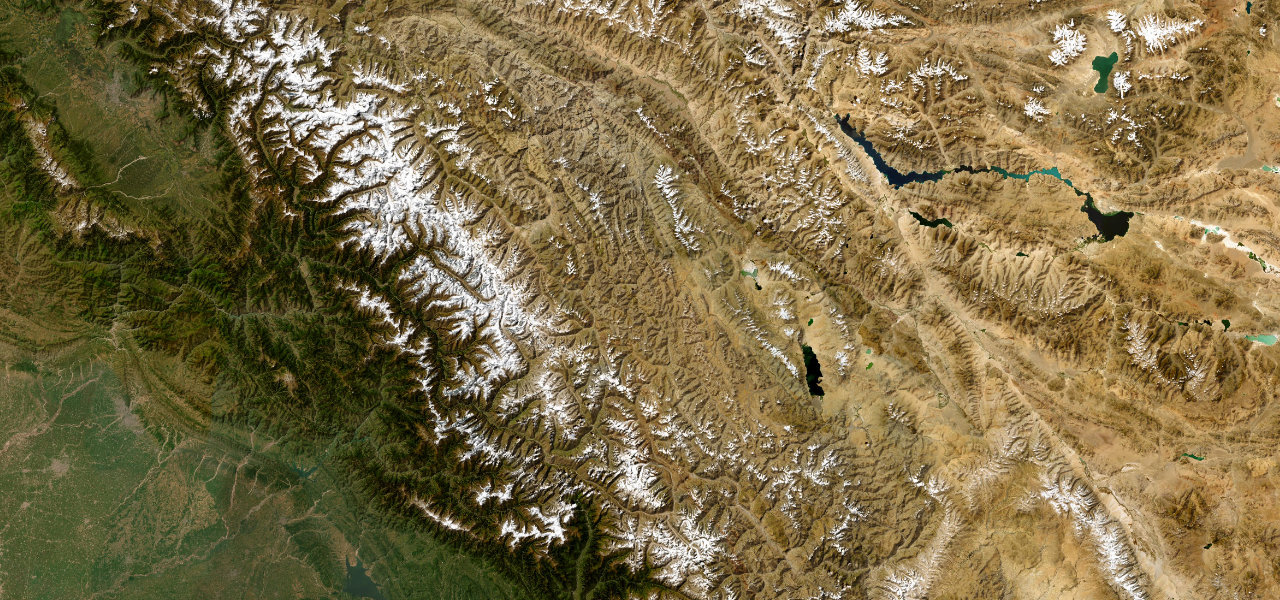 Satellite map of Leh–Manali Highway, India