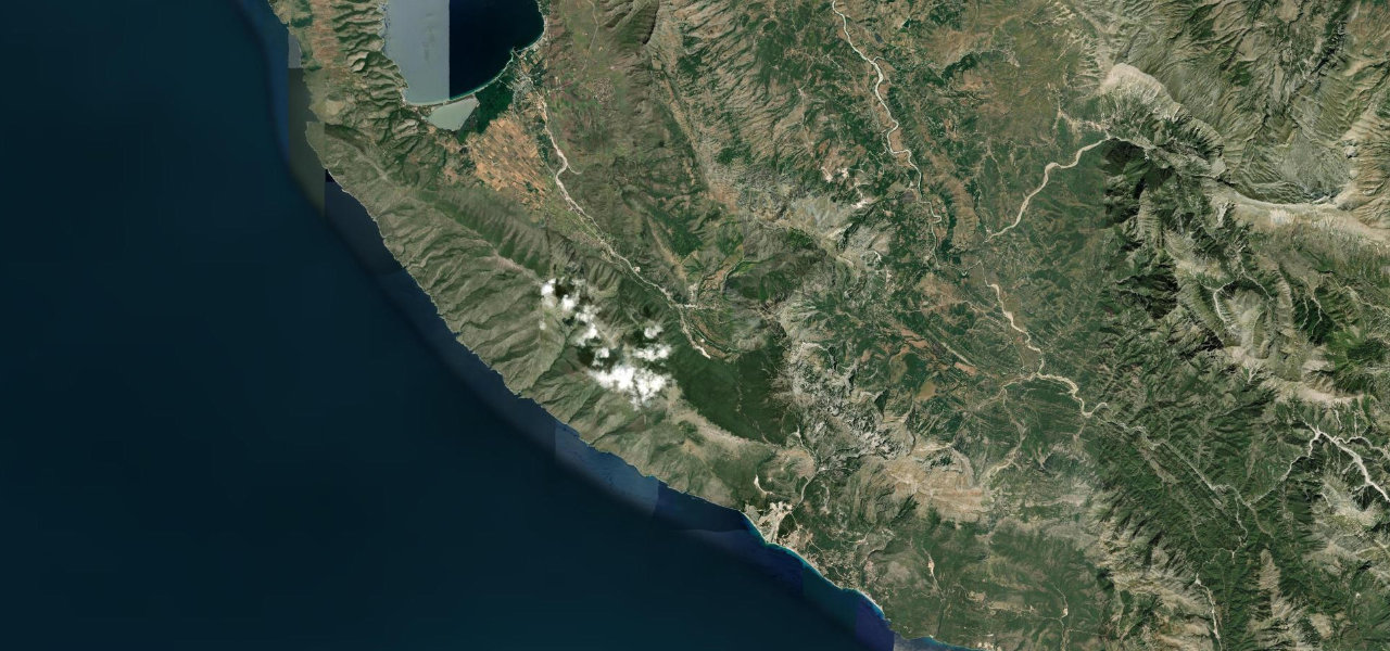 Satellite map of Llogara Pass, Albania
