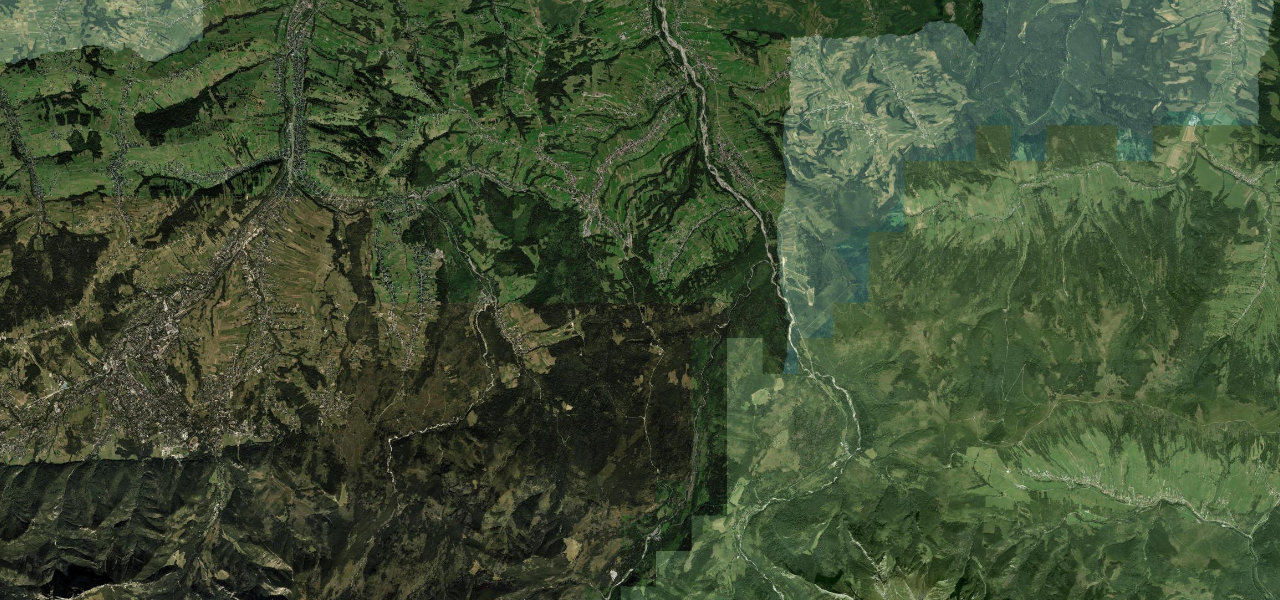 Satellite map of Łysa Polana Tatra Road, Poland